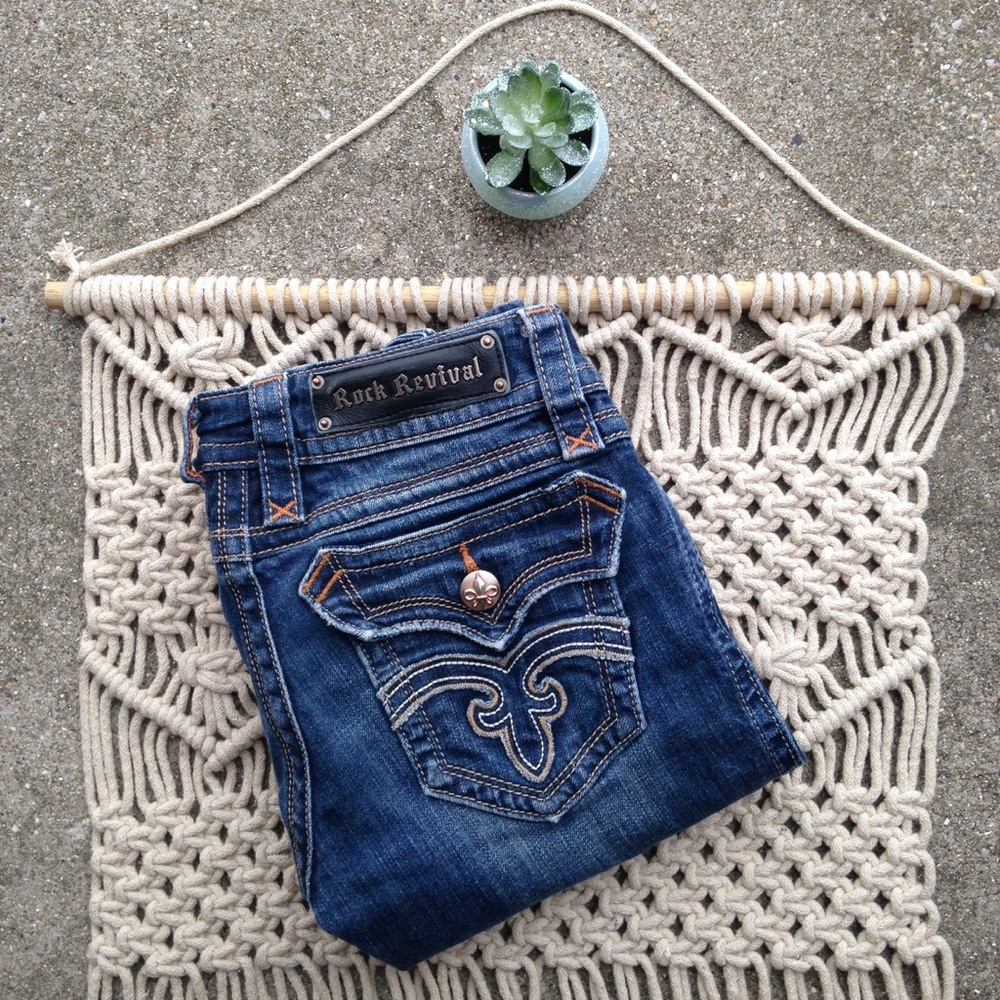 Rock Revival Bootcut Denim Deborah Boot Jeans Size 27